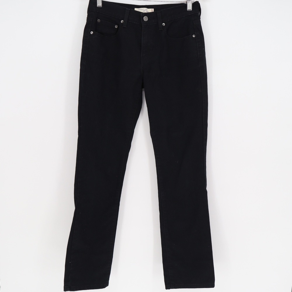 Levi's 505 Straight Leg Jeans Womens 4 Medium Black Stretch Denim Pants